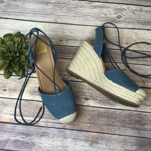 DV Dolce Vita Denim Wedge Espadrille, Sz 10